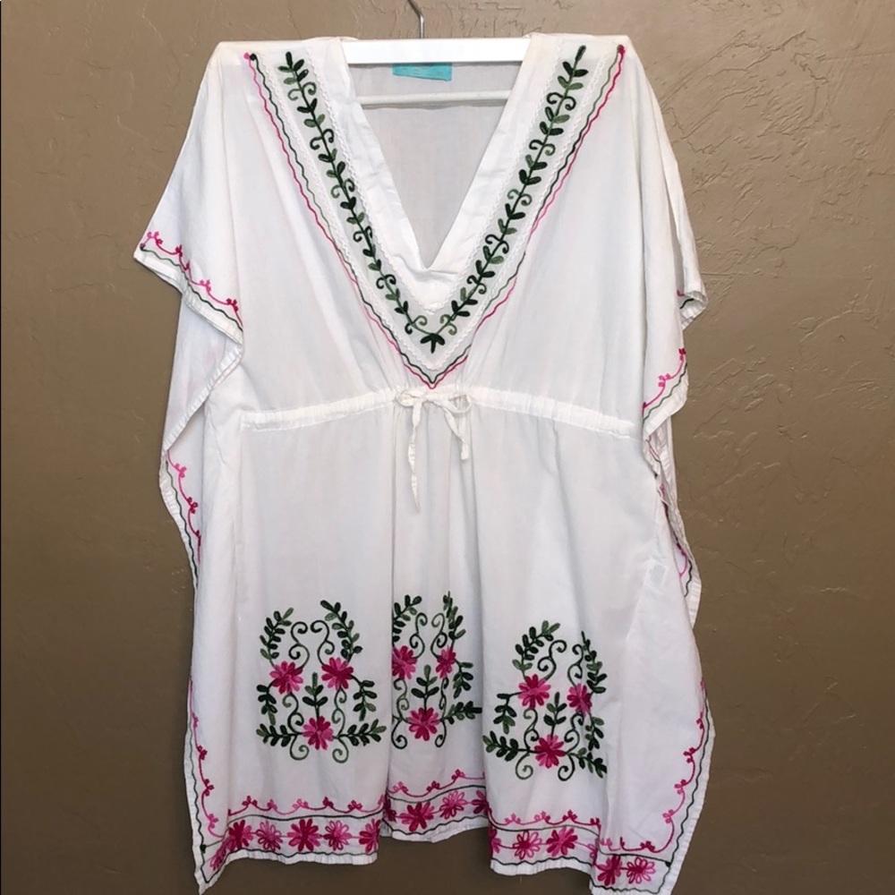 Unique embroidered swim coverup